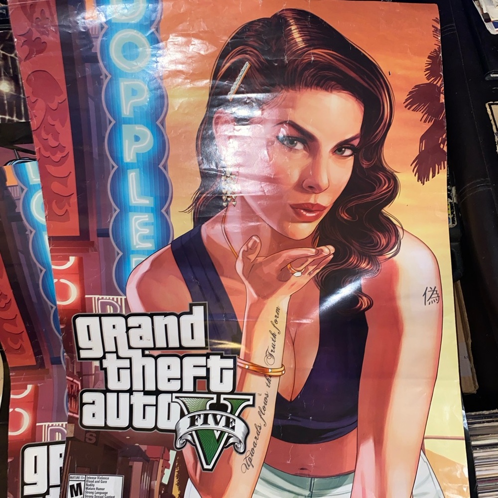 Grand theft auto poster double sided used